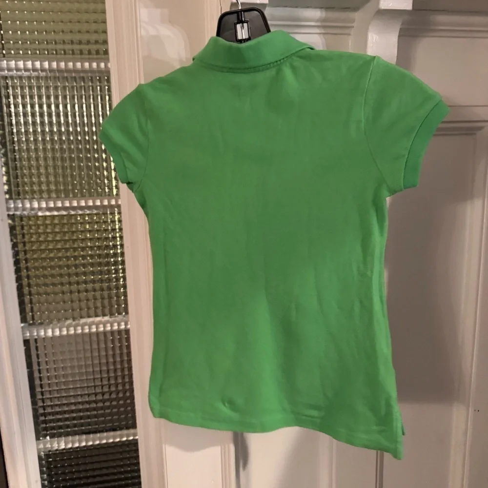 Ralph Lauren Girls Glitter Big Polo Shirt Green Short Sleeves Size Small (7)